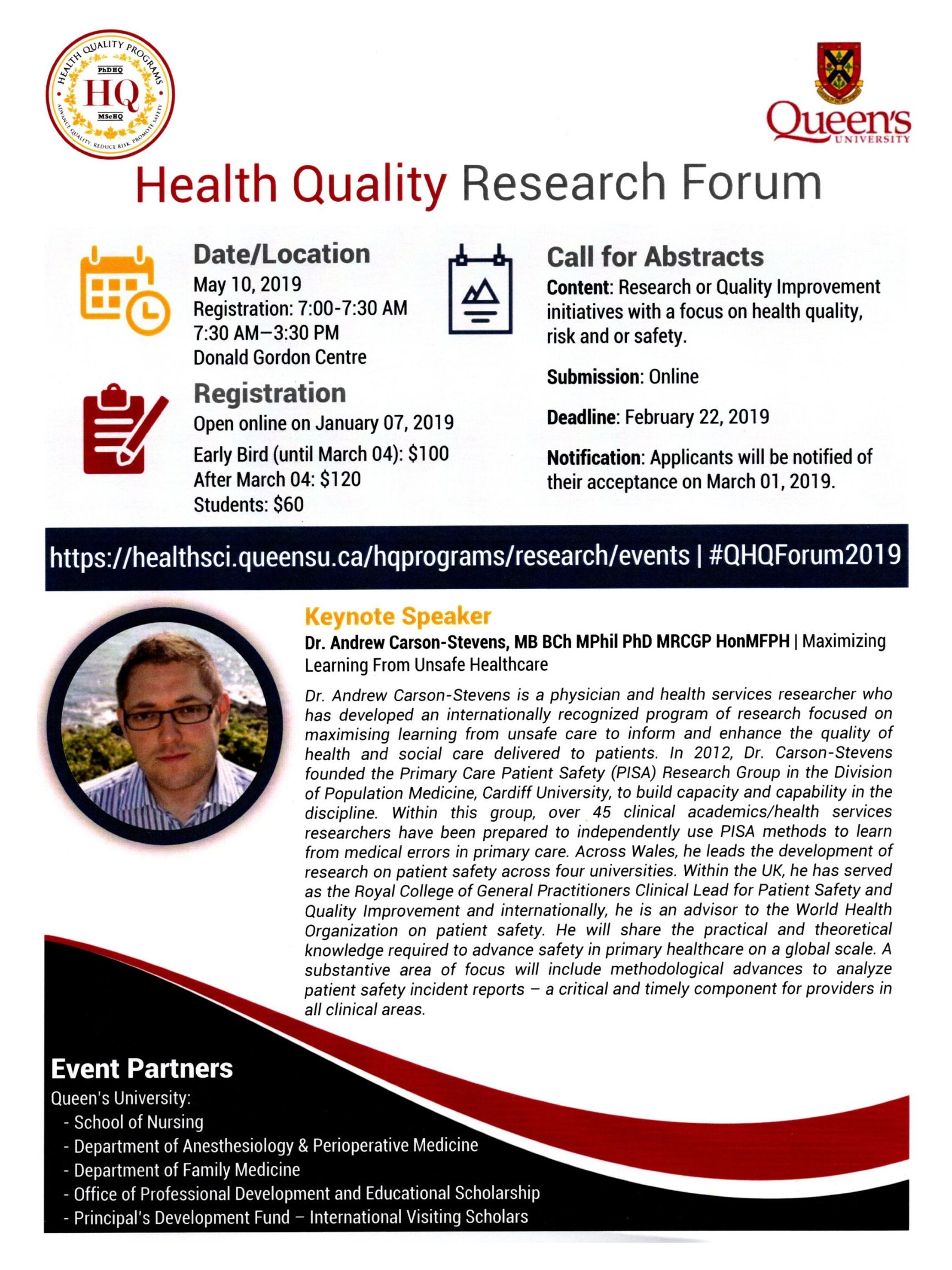 2019 Health Quality Research Forum